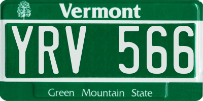 VT license plate YRV566