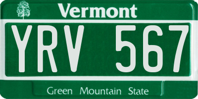 VT license plate YRV567