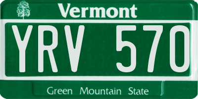 VT license plate YRV570