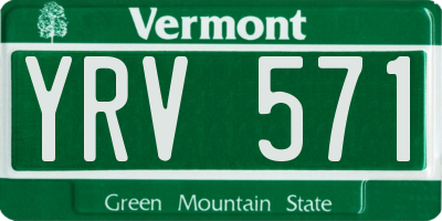 VT license plate YRV571