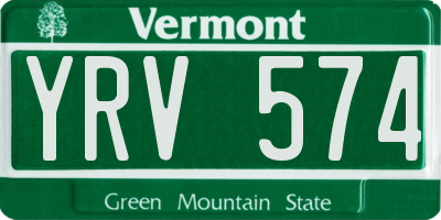 VT license plate YRV574