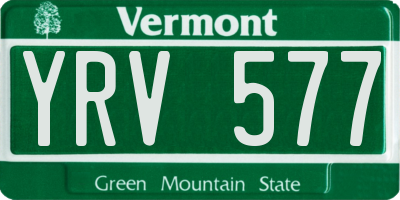 VT license plate YRV577
