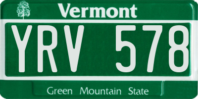 VT license plate YRV578