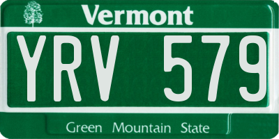 VT license plate YRV579