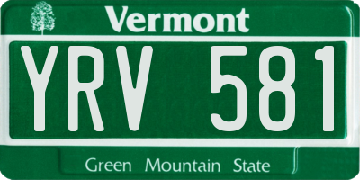 VT license plate YRV581