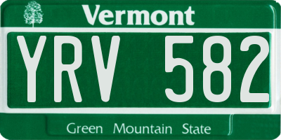 VT license plate YRV582