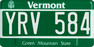 VT license plate YRV584