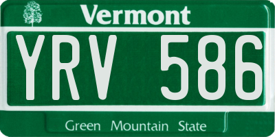 VT license plate YRV586