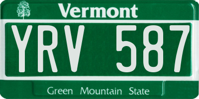 VT license plate YRV587