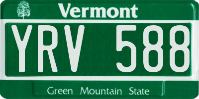VT license plate YRV588