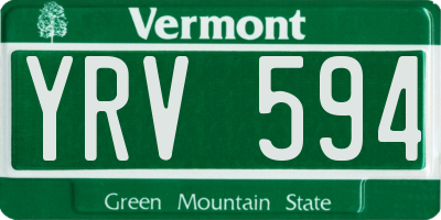 VT license plate YRV594