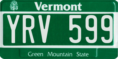 VT license plate YRV599