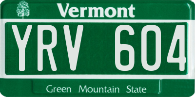 VT license plate YRV604
