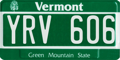 VT license plate YRV606