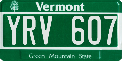 VT license plate YRV607