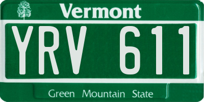 VT license plate YRV611