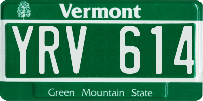 VT license plate YRV614