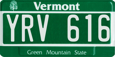 VT license plate YRV616