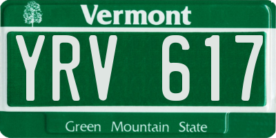 VT license plate YRV617