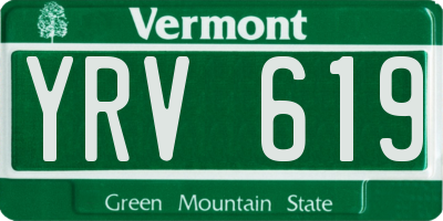 VT license plate YRV619