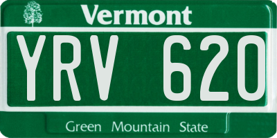 VT license plate YRV620