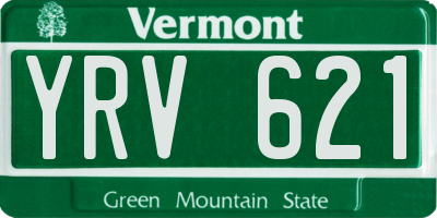VT license plate YRV621