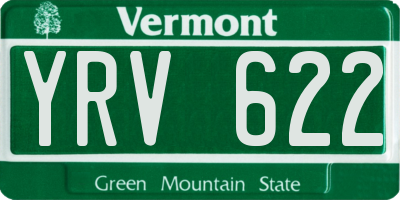 VT license plate YRV622