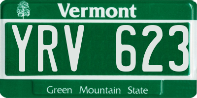 VT license plate YRV623