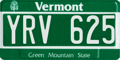VT license plate YRV625