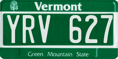 VT license plate YRV627
