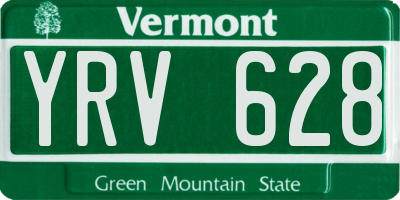 VT license plate YRV628