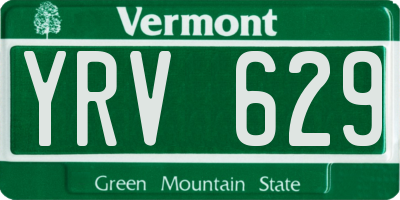 VT license plate YRV629