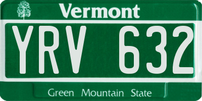VT license plate YRV632
