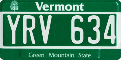 VT license plate YRV634