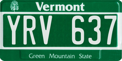 VT license plate YRV637