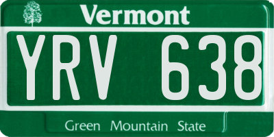 VT license plate YRV638