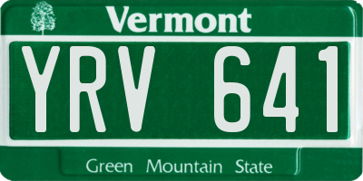 VT license plate YRV641