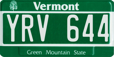 VT license plate YRV644