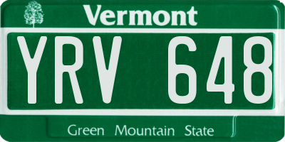 VT license plate YRV648
