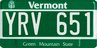 VT license plate YRV651