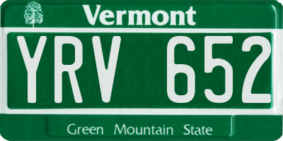 VT license plate YRV652