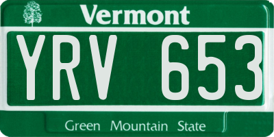 VT license plate YRV653