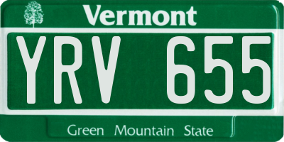 VT license plate YRV655