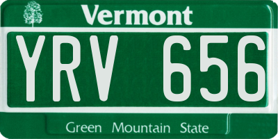 VT license plate YRV656