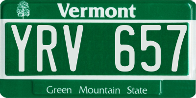 VT license plate YRV657