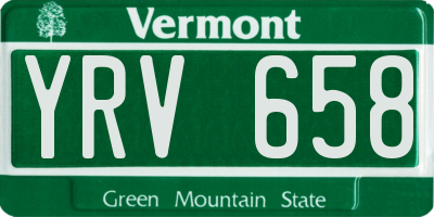 VT license plate YRV658