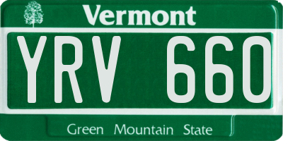 VT license plate YRV660