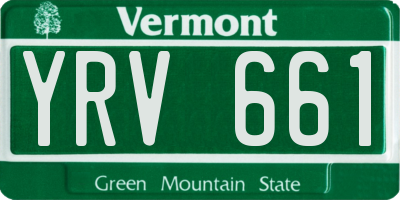 VT license plate YRV661