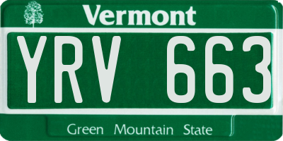 VT license plate YRV663
