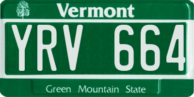 VT license plate YRV664